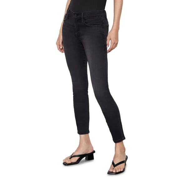 Frame NWT Women's Coated Le Skinny de Jeanne Ankle Skinny Black Jeans 24